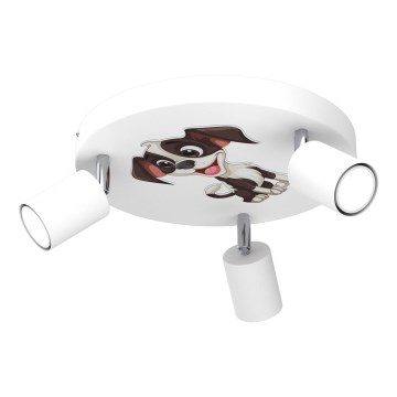 Детски спот FUN 3xGU10/8W/230V бял/кученце