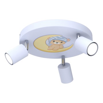 Детски спот FUN 3xGU10/8W/230V син/малко мече