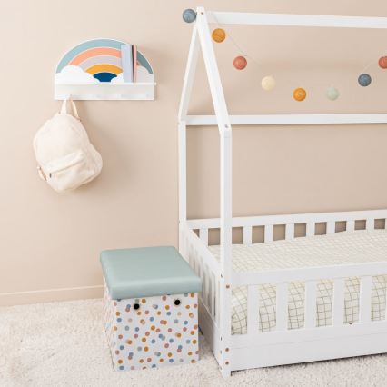 Детски стенен рафт със закачалки дъга/цветен