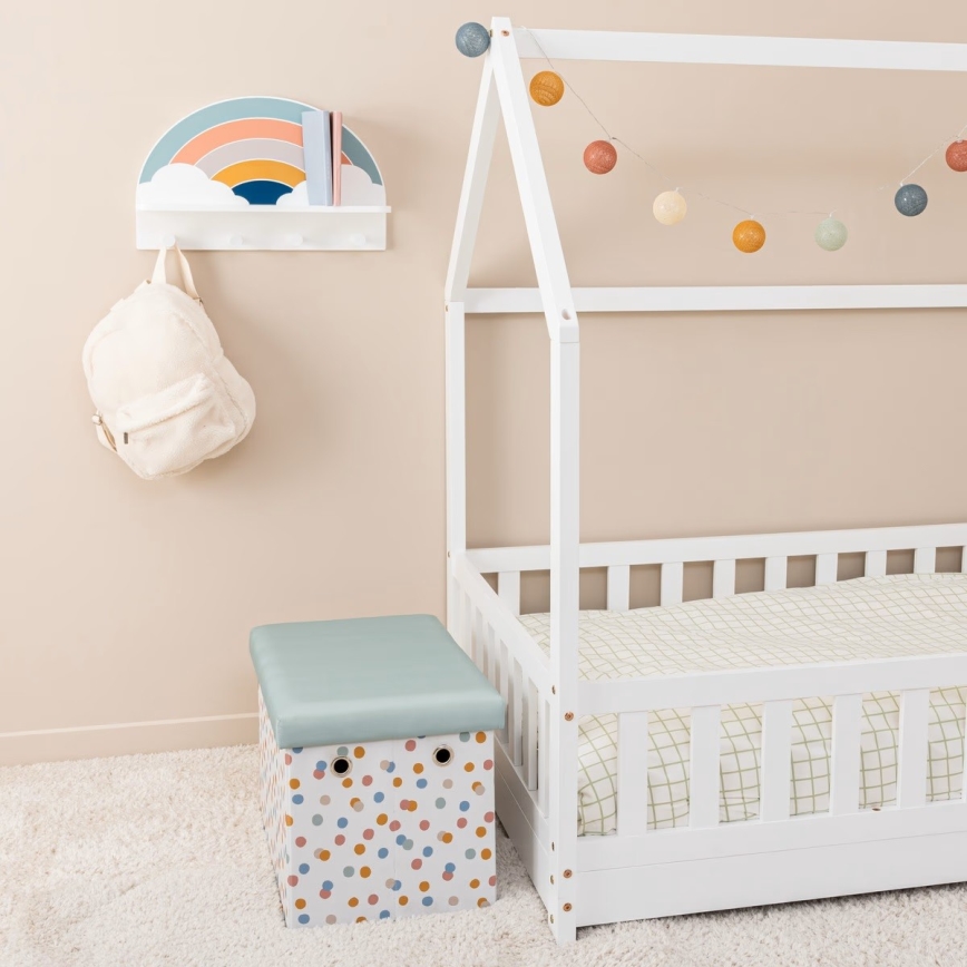 Детски стенен рафт със закачалки дъга/цветен