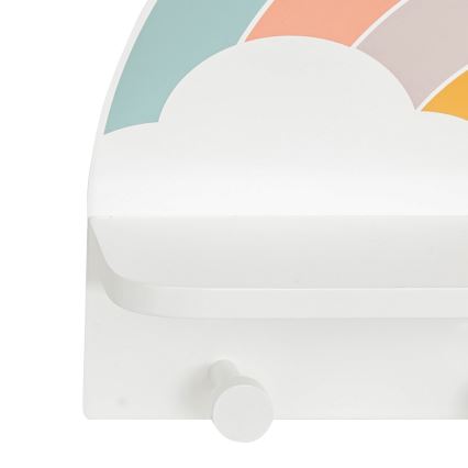 Детски стенен рафт със закачалки дъга/цветен