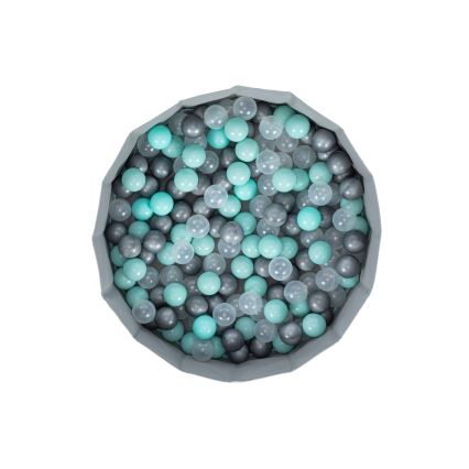 Детски сух басейн с топки, пр. 80 см, син/сив