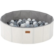 Детски сух басейн за топки Ø 80 см бял/сив