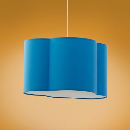 Детски висящ полилей CLOUD 1xE27/25W/230V син