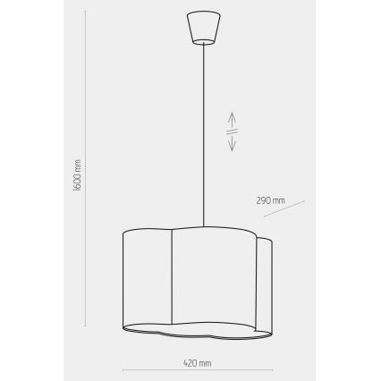 Детски висящ полилей CLOUD 1xE27/25W/230V син