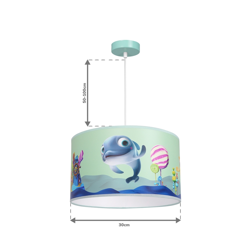 Детски висящ полилей DOLPHIN 1xE27/60W/230V