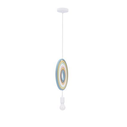 Детски висящ полилей HOOPS 1xE27/20W/230V, диаметър 27 см, многоцветен