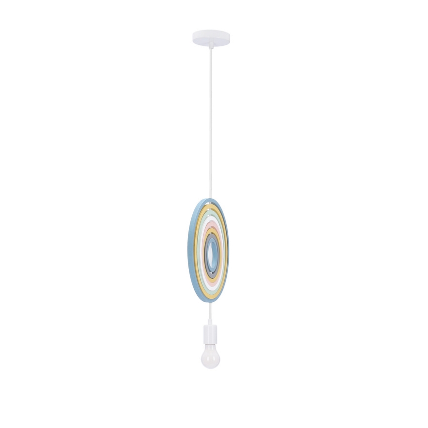 Детски висящ полилей HOOPS 1xE27/20W/230V, диаметър 27 см, многоцветен