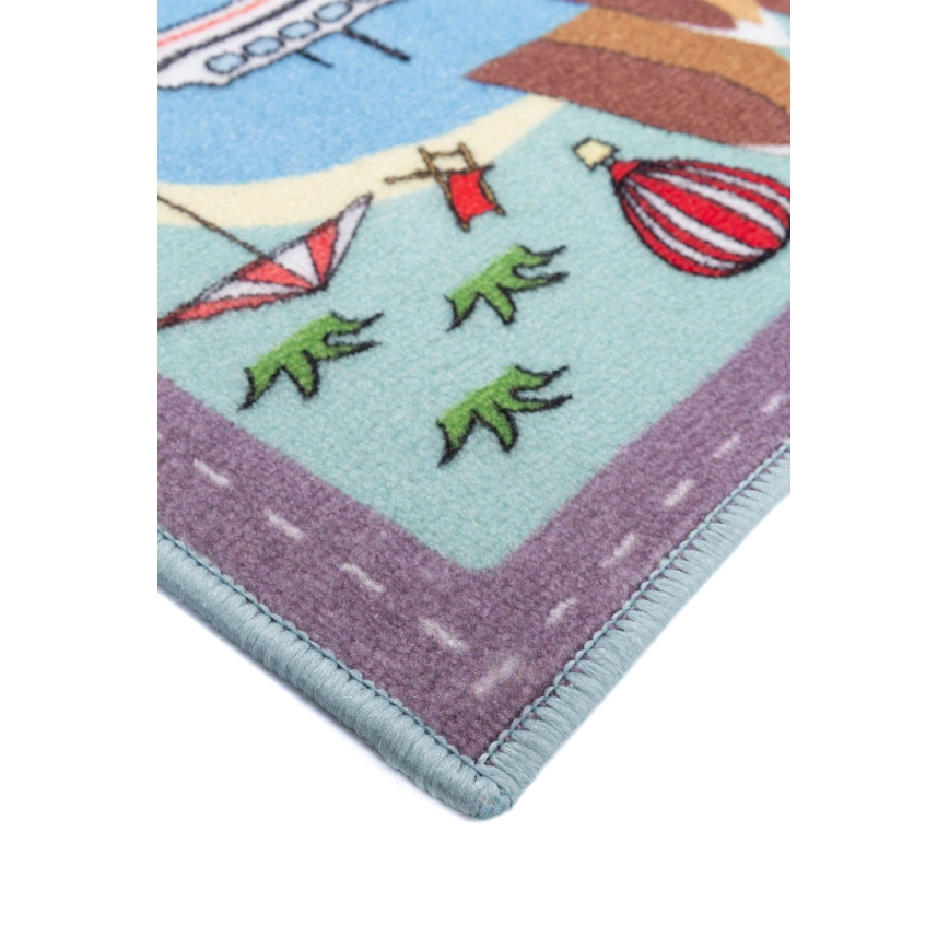 Детски килим STELLA STREETS 100x150 cm тюркоаз/град