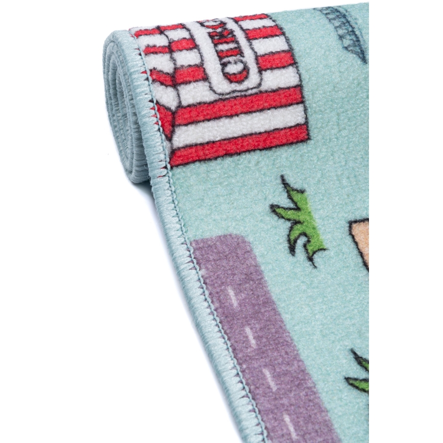 Детски килим STELLA STREETS 100x150 cm тюркоаз/град