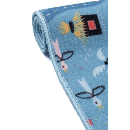 Детски килим STELLA STREETS 100x150 см син/град