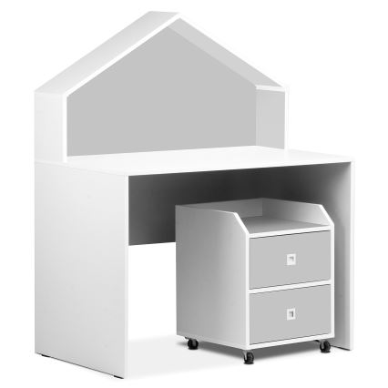 Детски контейнер за съхранение на вещи MIRUM 54,2x42,4 см бял/сив