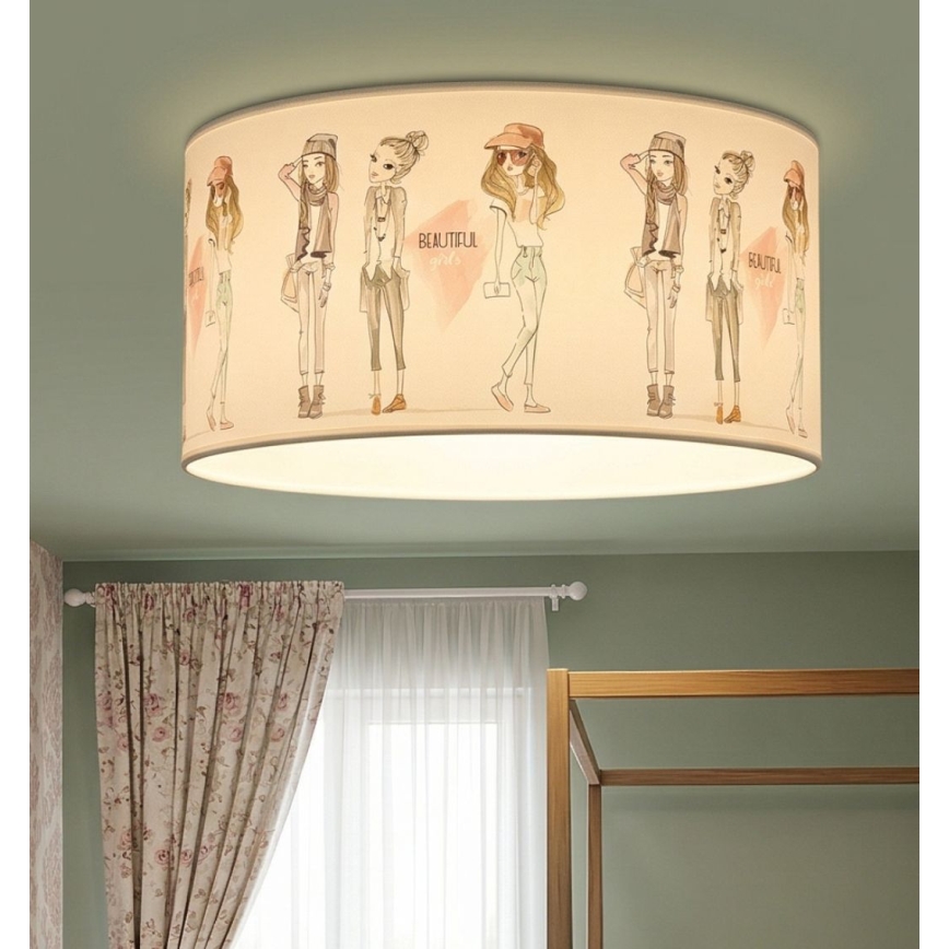 Детско таванно осветително тяло GIRLS VIBES 1xE27/60W/230V, Ø 40 см — за момичета