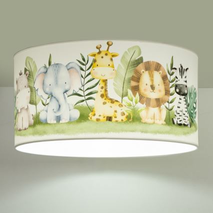 Детско таванно осветително тяло KIDS ROOM 1xE27/60W/230V, диаметър 40 см — джунгла