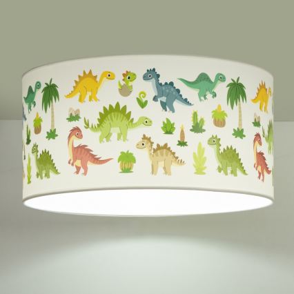 Детско таванно осветително тяло KIDS ROOM 1xE27/60W/230V Ø 40 см с мотив динозавър