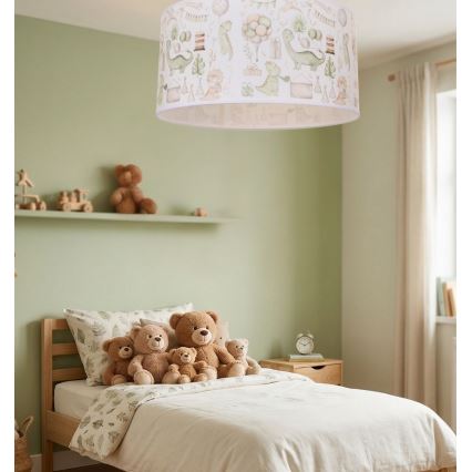 Детско таванно осветително тяло KIDS ROOM 1xE27/60W/230V Ø 40 см, с мотив динозавър