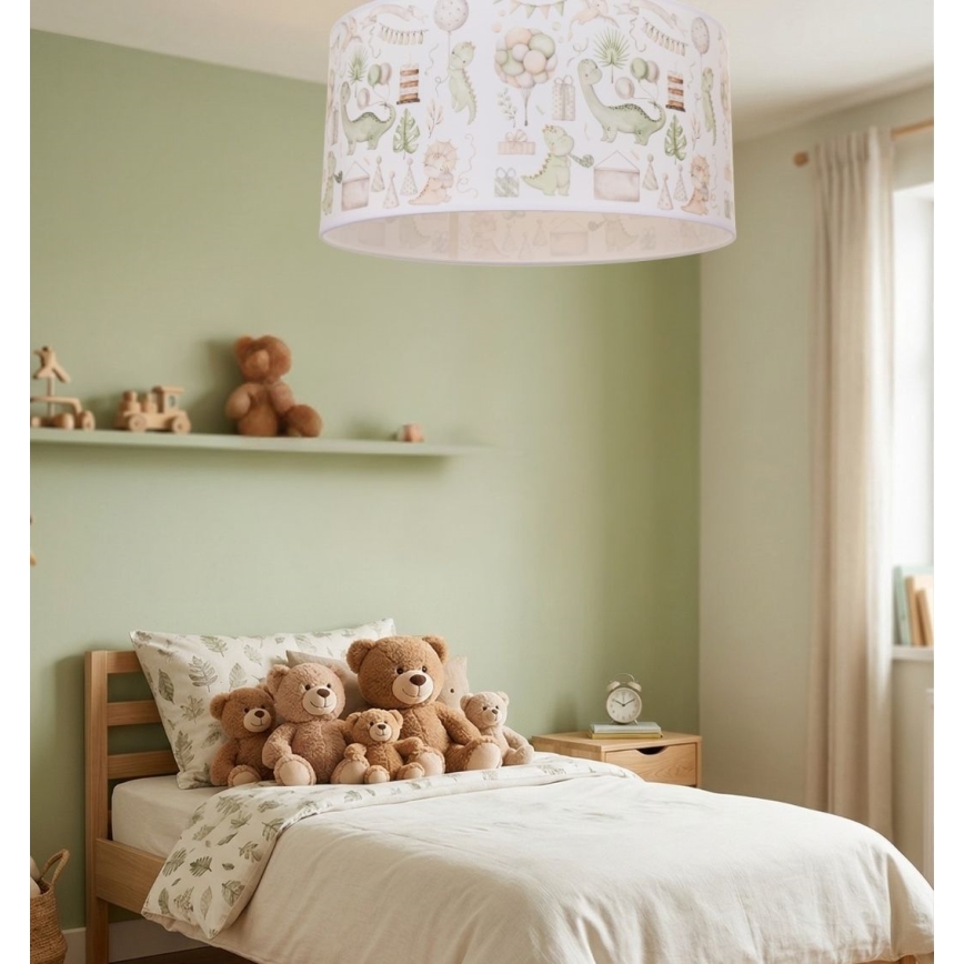 Детско таванно осветително тяло KIDS ROOM 1xE27/60W/230V Ø 40 см, с мотив динозавър