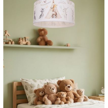 Детско таванно осветително тяло KIDS ROOM 1xE27/60W/230V Ø 40 см с животински мотив