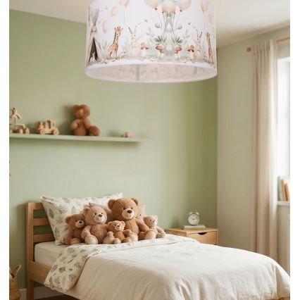 Детско таванно осветително тяло KIDS ROOM 1xE27/60W/230V Ø 40 см с животински мотив
