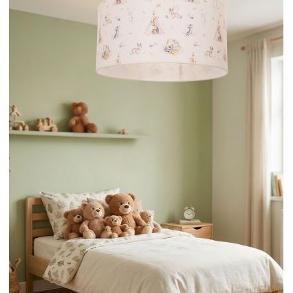 Детско таванно осветително тяло KIDS ROOM 1xE27/60W/230V Ø 40 см с животински мотиви