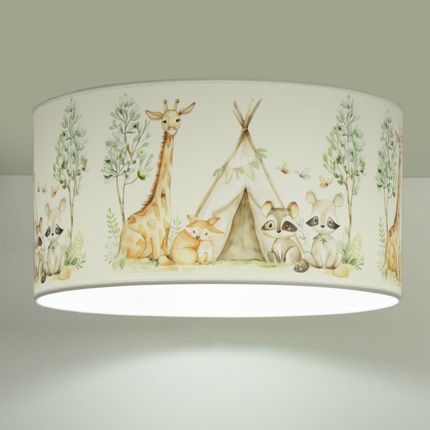 Детско таванно осветително тяло KIDS ROOM 1xE27/60W/230V Ø 40 см с животински мотиви