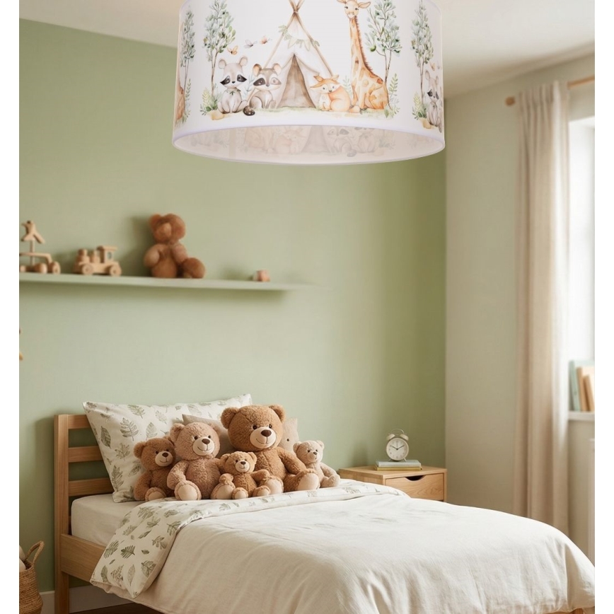 Детско таванно осветително тяло KIDS ROOM 1xE27/60W/230V Ø 40 см с животински мотиви
