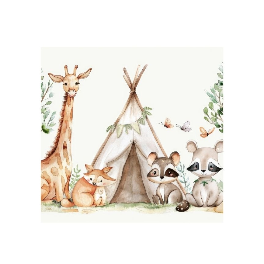 Детско таванно осветително тяло KIDS ROOM 1xE27/60W/230V Ø 40 см с животински мотиви