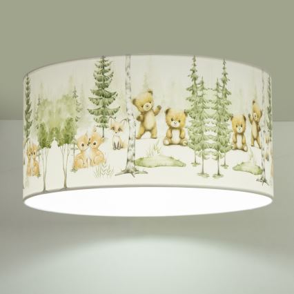 Детско таванно осветително тяло KIDS ROOM 1xE27/60W/230V Ø 40 см с животински мотиви
