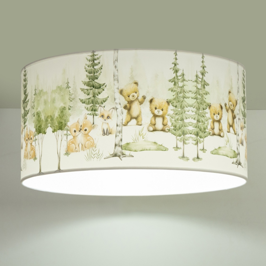 Детско таванно осветително тяло KIDS ROOM 1xE27/60W/230V Ø 40 см с животински мотиви