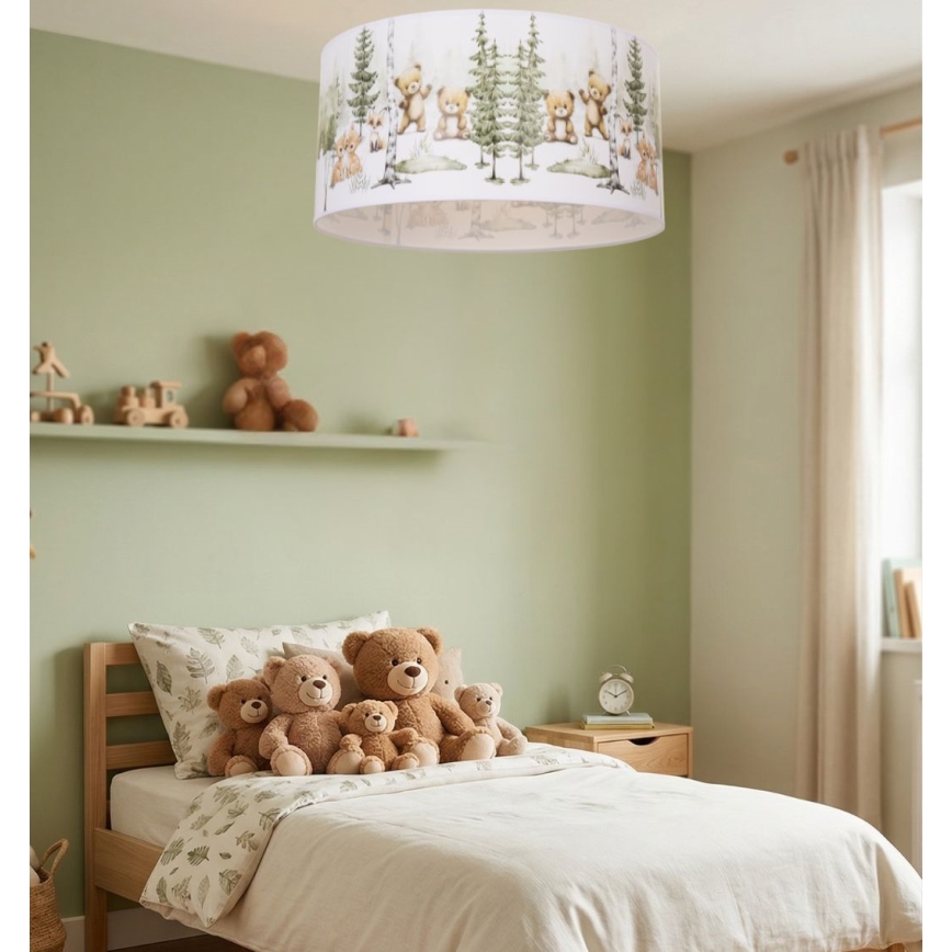 Детско таванно осветително тяло KIDS ROOM 1xE27/60W/230V Ø 40 см с животински мотиви