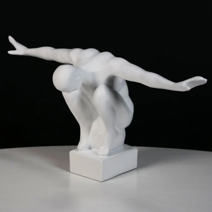 Декорация за маса 19,5x16x38,5 см смола/bяла