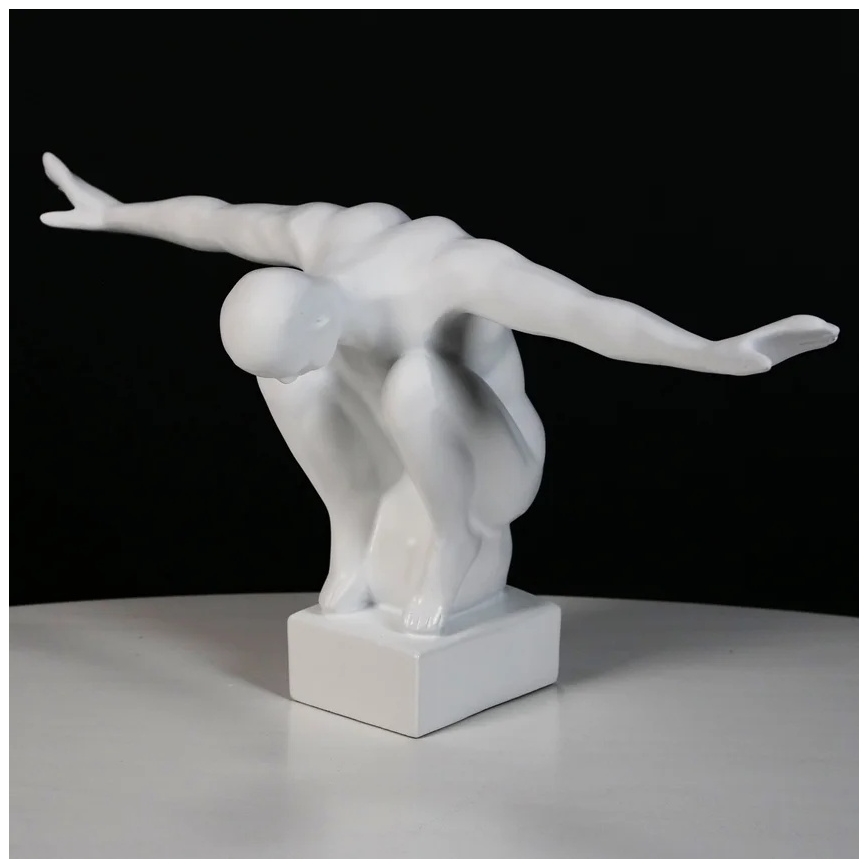 Декорация за маса 19,5x16x38,5 см смола/bяла