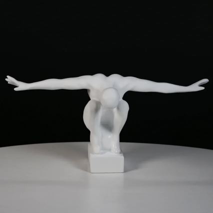 Декорация за маса 19,5x16x38,5 см смола/bяла