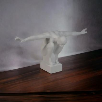 Декорация за маса 19,5x16x38,5 см смола/bяла