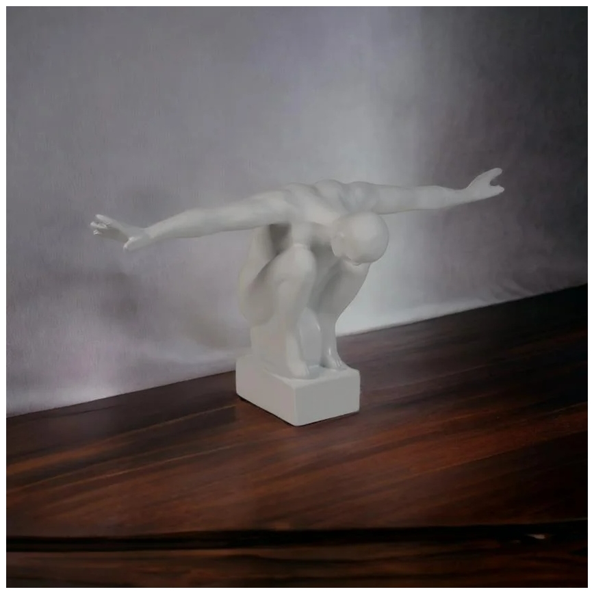 Декорация за маса 19,5x16x38,5 см смола/bяла