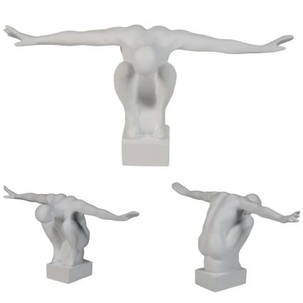 Декорация за маса 19,5x16x38,5 см смола/bяла