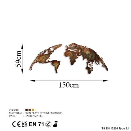 Декорация за стена 2 бр. 150x59 планета метал