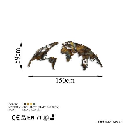 Декорация за стена 2 бр. 150x59 см планета метал