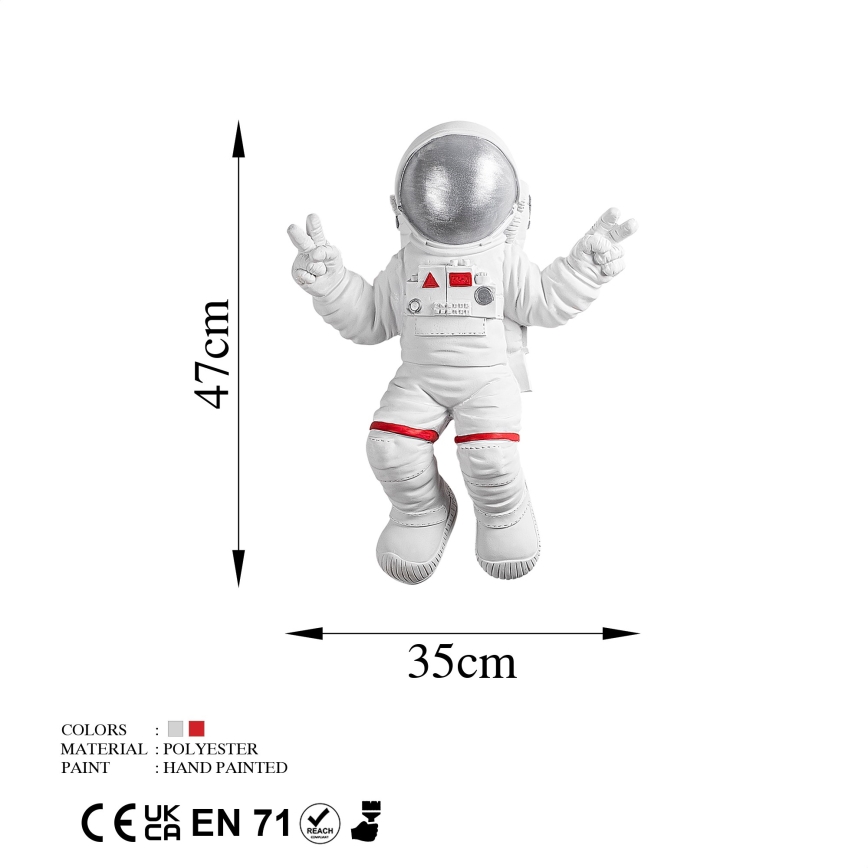 Декорация за стена 47x35 см астронавт сребрист