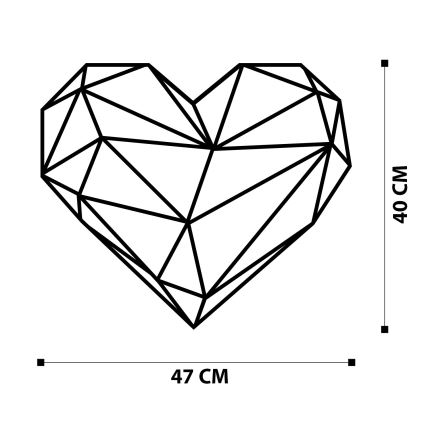 Декорация за стена 47x40 см сърце метал