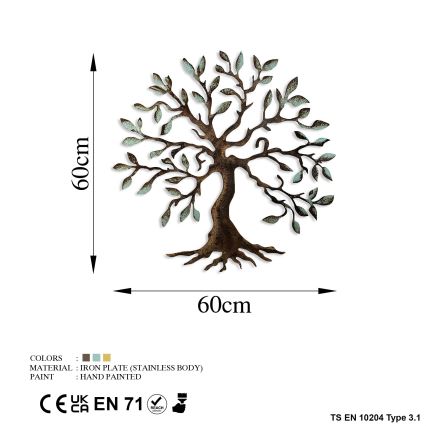 Декорация за стена 60x60 см дърво метал
