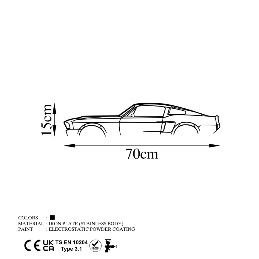 Декорация за стена 70x15 см кола метал