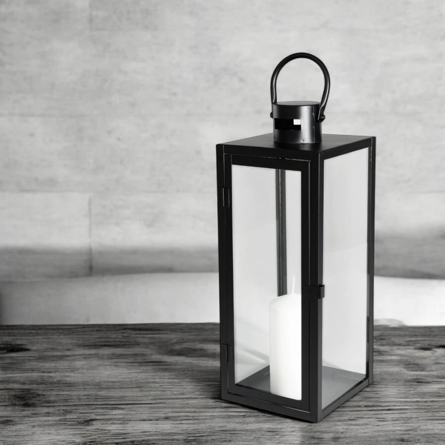 Декоративен фенер 49 см черен