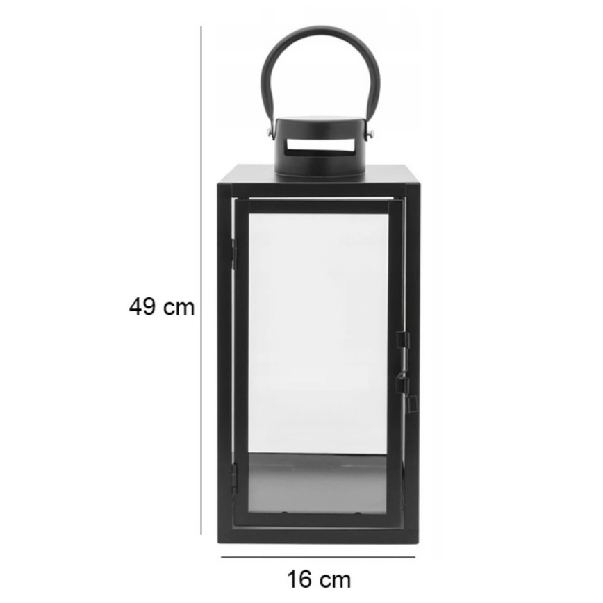 Декоративен фенер 49 см черен