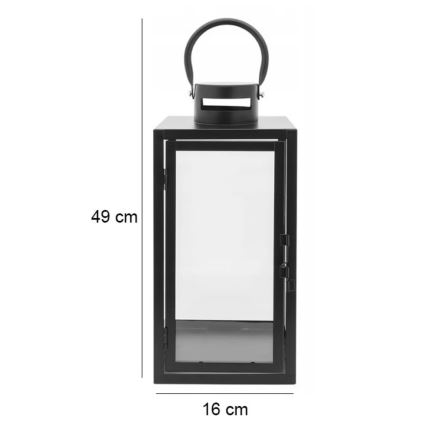 Декоративен фенер 49 см черен