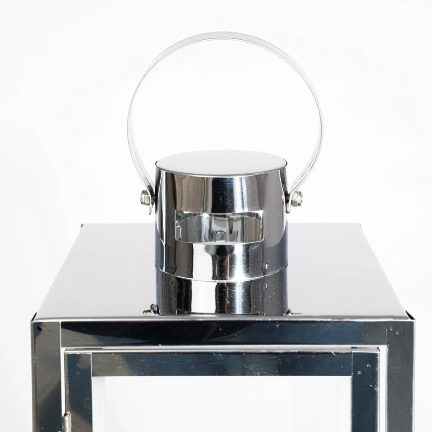 Декоративен фенер 63 см, бляскав хром