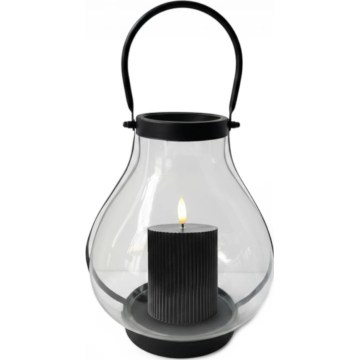 Декоративен фенер GLASSY 25 см, черен
