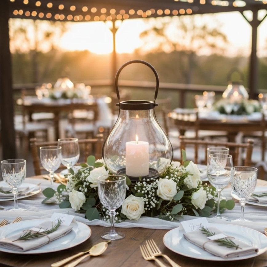 Декоративен фенер GLASSY 25 см, черен