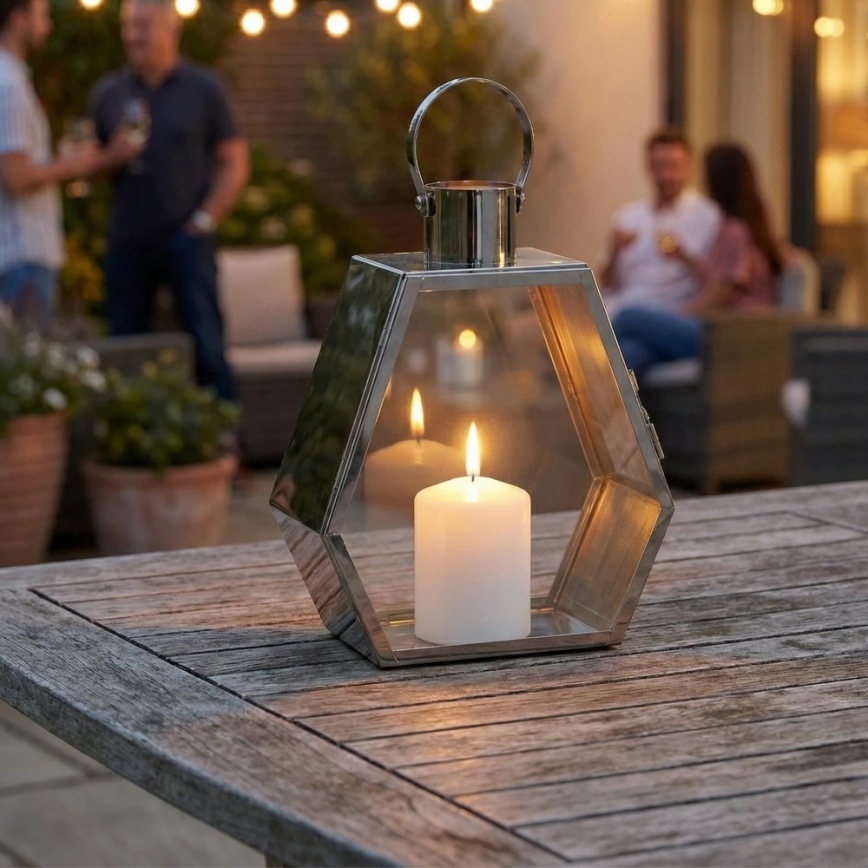 Декоративен фенер PALACE, 34 см, лъскав хром