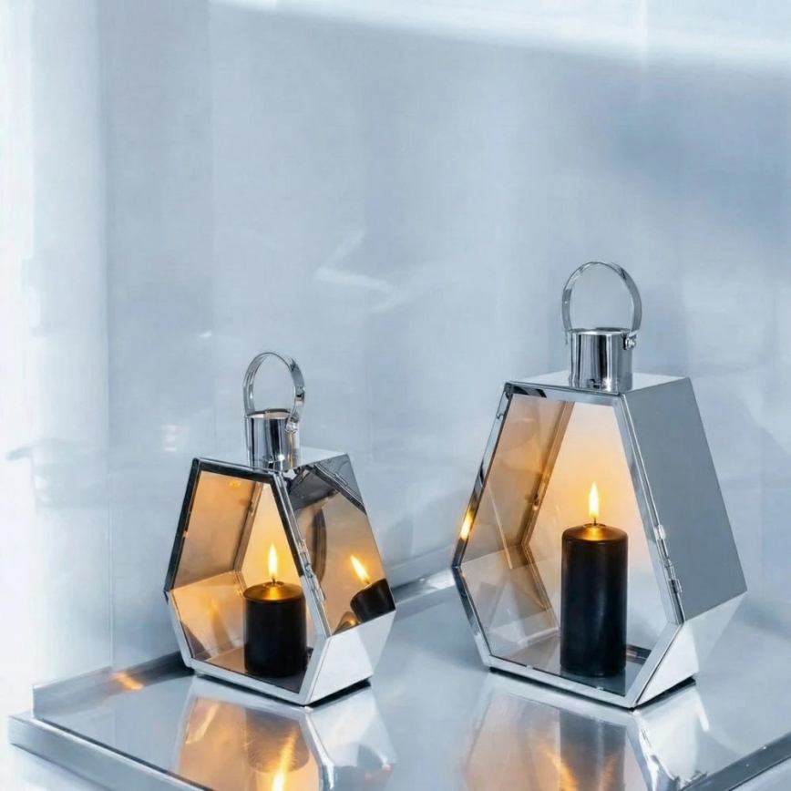 Декоративен фенер PALACE, 34 см, лъскав хром